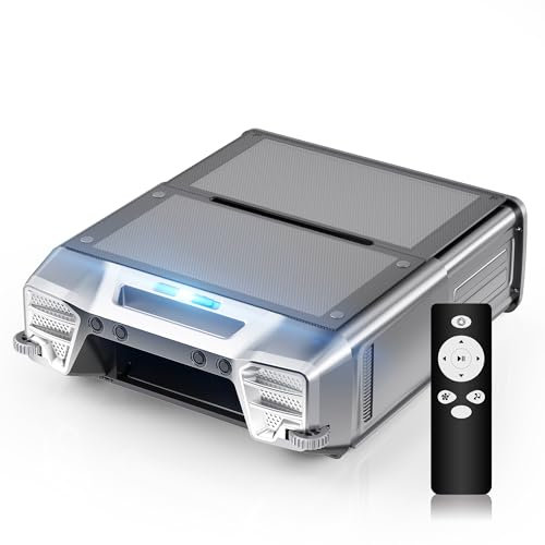 MEDOXA Robot écumeur de Piscine à énergie Solaire, Robot Nettoyeur de Surface de Piscine sans Fil avec Double Option de Charge, évitement Intelligent des Obstacles et télécommande