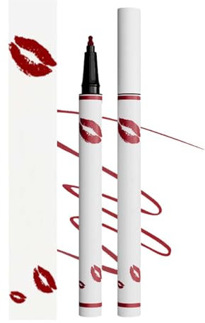 Lipliner Wasserfest, 2-in-1 Lip Stain, Langanhaltender Lippenkonturenstift mit Mattes Finish, Schnell Trocknender, High Pigmented Makeup Lippenstift, Smooth Lip Liner, Konturieren Sie Ihre Lippen