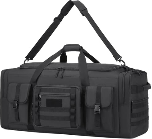 BlesMaller Borsa da viaggio XXL da uomo, grande borsa sportiva con scomparto per scarpe e borsa isolata per allenamento weekender sauna, Nero , xxl, tattico