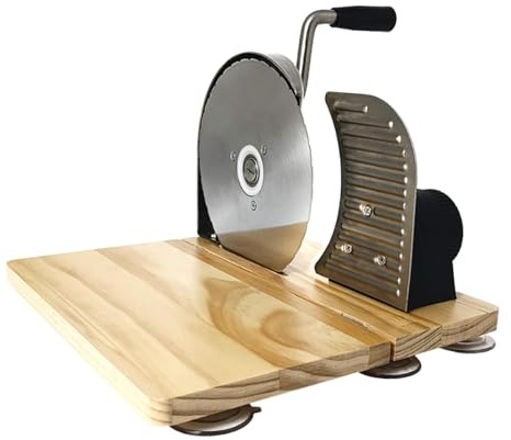 EHJRE Cortadora de Pan Manual con Manivela, Clásica Cortadora de Pan con Manivela de Grosor Ajustable, de Casero, Corte de Pan, Plegable de Plata, Individual