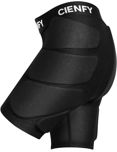 Cienfy Protective Padded Shorts EVA Tailbone Pad for Snowboarding, Skating and Skiing, 3D Hip Protection Impact Gear for Hip, Butt and Tailbone(Medium)