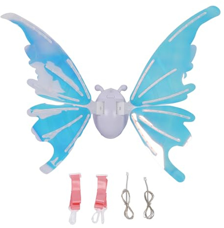 Gucagle Ailes de fée électriques pour filles, ailes de papillon flottantes, jouet léger et réglable, accessoires de costume pour Halloween, anniversaire, fête de Noël, de déguisement de