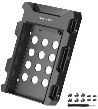 THUNIX Adaptador Disco Duros Interno de 2,5 a 3,5, Marco de Montaje Soporte para SSD/HDD, Adaptador para Discos Duros SATA de 2,5 pulgadas de 7/9,5/12,5/15 mm, Diseño de casa Ventilada