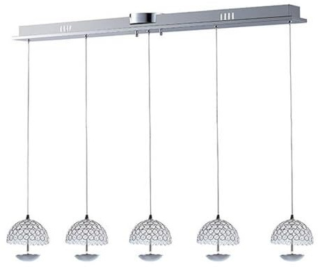 ET2 E24495-20PC, Parasol Mini Pendant, 5 Light LED, Chrome