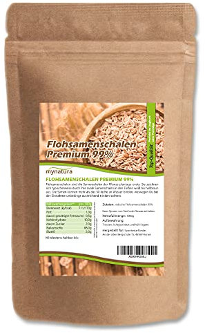 Mynatura Premium Qualität Flohsamenschalen 99% Reinheit, 1kg Beutel1000g Beutel