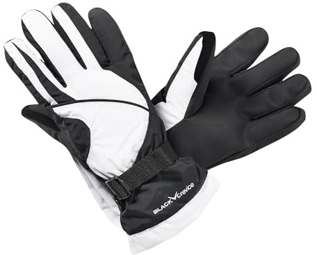 Black Crevice Guantes de esquí Juveniles I Guantes de esquí Impermeables I Guantes de Invierno Extra cálidos con Thinsulate I Guantes de Nieve I Guantes de esquí robustos para niñas y niños