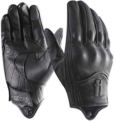 Harssidanzar GM028 - Guantes de motocicleta para hombre con pantalla táctil de dedo completo, color negro, talla M