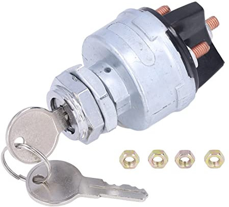 Interruttore di Accensione, Interruttore di Avviamento Dell'accensione del Motore in Metallo a 4 Posizioni con 2 Chiavi D250E Universale per Auto Camion Agricoltura Interruttori di accensione