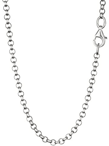 NKlaus 80 cm sterling silver 925 ärtkedja rund halsband silverkedja 2,6 mm bred 5469