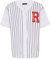 Baseballshirt Trikot gestreift T-Shirt Hemd Weiß-Schwarz XL