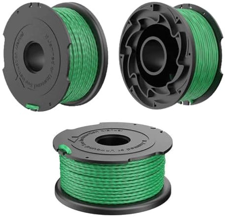 DZANS Black and Decker A6486 - Bobina de Alambre para desbrozadora GL7033, GL8033-QS, STC5433PC-QW, STC5433B-QW, 2 mm de diámetro, 6 m de Largo, con Tapa 90583594 (3 bobinas).