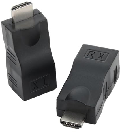 BIVOFU RJ45 auf HDMI 1.4 Netzwerk Extender, HDMI zu RJ45 Adapter, Netzwerkverlängerung Repeater mittels Cat 5e/6 Kabel, 1080p bis zu 30 m für 4K/2K HDTV, kompatibel mit Hotel, Konferenz, Heimkino