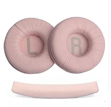 Almohadillas y Diadema para Tune 600 T450 T450BT T500BT JR300BT, 70mm Espuma de Repuesto Blandas para Auriculares (Rosa)