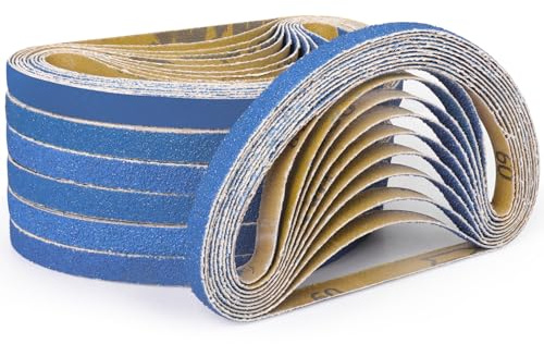 Shineboc slipband 13 x 457 mm, 40 stycken bandslipband 40/60/80/120/240/400 korn för polering metall, trä