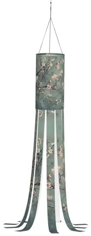 SABFWF Manica a vento stagionale con stampa di fiori di ciliegio giapponese, per autunno inverno, Ringraziamento, all'aperto e fantasma manica a vento con palo