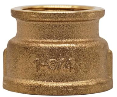 SKIR'CO (1 pz) Bussola di riduzione in ottone 1 x 3/4 filettatura interna, raccordi per tubi in ottone, connettore di riduzione, filettatura BSP femmina
