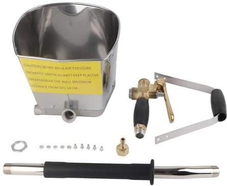 Pistolet pulvérisateur pneumatique pour plâtre, outil de pulvérisation de stuc de mortier de ciment à 4 jets, seau à grand volume avec poignée de commutation, machine de pulvérisation de béton multi
