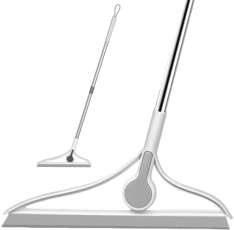 Bolígrafo de Suelo, Limpieza de Suelos de Goma, Escoba rasqueta con Mango Largo de 95 cm, Herramienta de Limpieza Ligera de Silicona para Limpiar garajes, Patios, baños, Ventanas de de Ducha