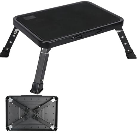 Marchepied pliable, réglable en hauteur, avec plate-forme antidérapante et pieds en caoutchouc, escabeau portable pour enfants, personnes âgées et adultes, charge maximale de 150 kg, marchepied pour
