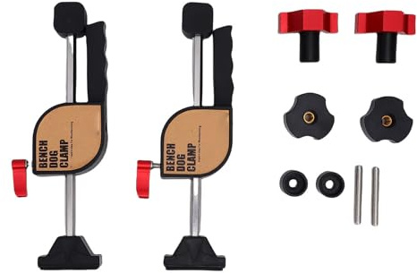 Luocute Ensemble de Pinces pour Chien D'établi, Serrage de Table en Alliage D'aluminium à Dégagement Rapide avec Tenon de 19 Mm, Pinces D'établi pour (Ensemble de pinces de table pour le travail du)