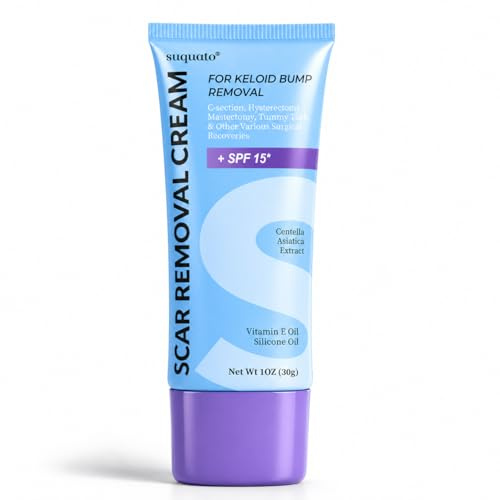 Advanced Silicone Scar Removal Cream – Professional Keloid Scar Treatment, Surgical Scars, C-Section, Hysterectomy, Mastectomy, Tummy Tuck, Acne Marks & Keloid Bump Removal Treatment – 30g
