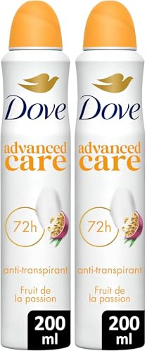 DOVE Déodorant Spray Anti-Transpirant Apaise & Aide à réparer - Fruit de la Passion - Semi-compressé - 72h de protection - lot de 2x200ml