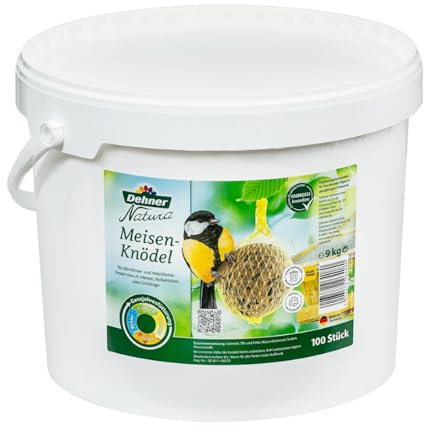 Dehner Natura Wildvogelfutter | Meisenknödel mit Netz | energiereiches Premium Ganzjahresfutter | mit Nüssen | Fettfutter für Meisen und Rotkehlchen |100 Stück | 10 kg