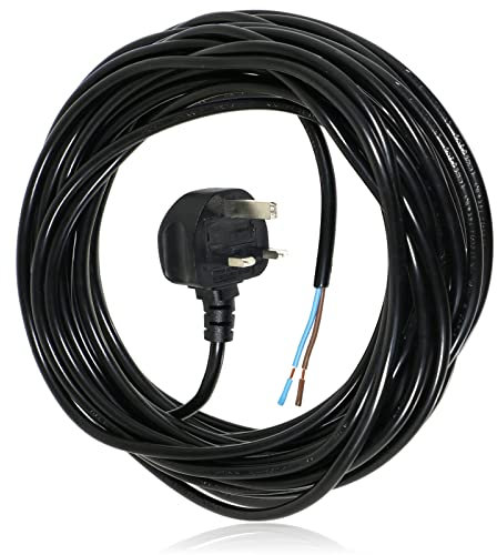 SPARES2GO XL Extra Long 12M Metre Black Cable Mains Power Lead for Hoover Vacuum Cleaner (UK Plug)