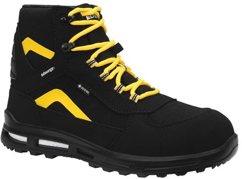 ELTEN Sicherheitsschuhe Timothy XXT GTX Mid ESD S2, Damen und Herren, Textil, Kunststoffkappe (Leichter als Stahlkappe), leicht, sportlich 44, Schwarz-Gelb