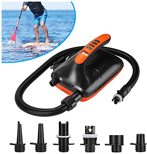 AGPTEK Paddle Board Pump, 20PSI Digital Electric Air Pump for Inflatables Sup Pump, 12V DC Car Connector, Intelligent Dual Stage & Auto-Off Function, Great for Paddle Boards, Inflatable Boats, Kayaks