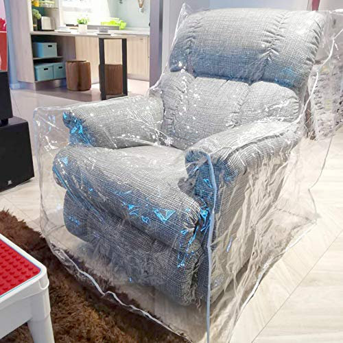 Pakoula Plastic Couch Cover Pets | Cat Scratching Protector Clear Waterproof Armchair/Recliner Cover,Furniture Protector for Storage and Moving (36 W - Armchair)