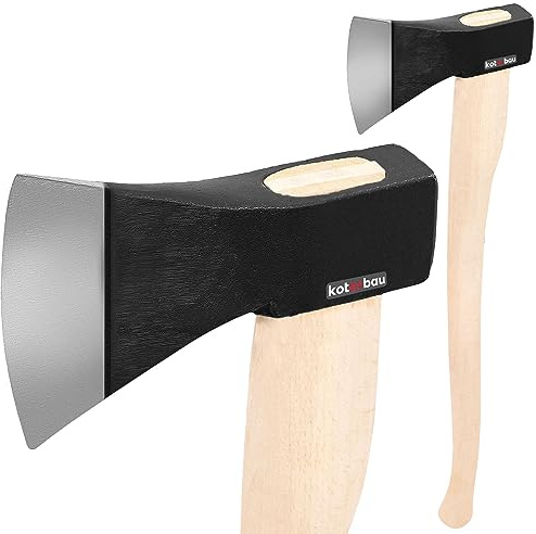 KOTARBAU Ascia forgiata 2,0 kg Lunghezza totale 792 mm con manico in legno Ascia per spaccare il legno Ascia da spaccatura Martello da spacco Accetta per taglialegna