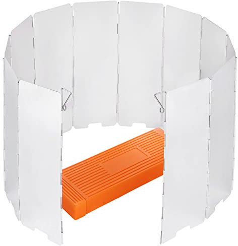 Sagafly Faltbarer Windschutz für Gaskocher 12-Lamellen Aluminium Gaskocher Windschutz Outdoor Campingkocher Windschutzscheibe Windblockade für Camping Picknick BBQ