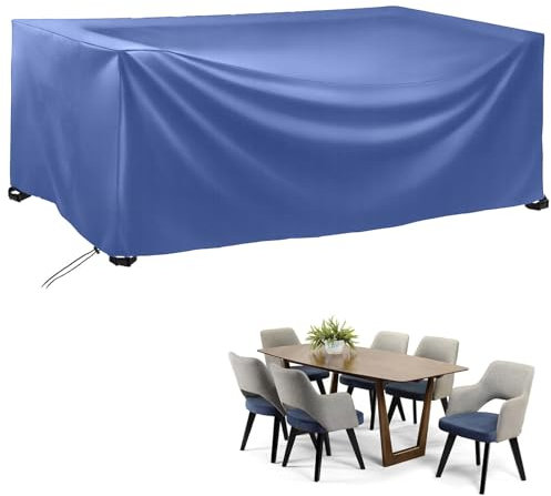 CJFBDY Coperture per Mobili da Giardino 60x60x60cm Copritavolo Esterno Impermeabile Tessuto 420D Oxford Telo Copri Tavoli da Terrazza Rettangolari, Impermeabile, Anti-UV, Antivento