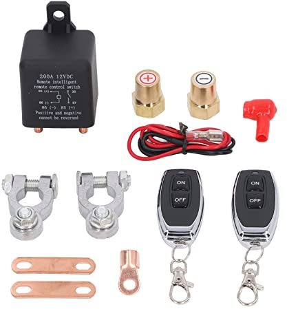 Focket 12V fjärrstyrd batterifrånskiljare, batteridödande strömbrytare för bil, fjärrstyrd dödande strömbrytare, batterifrånskiljare mot stöld förhindrar batteriladdning, 200A DC 12V övre