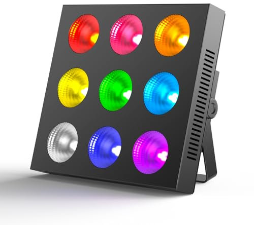 COB RGBW LED Wallwasher Bühnenlicht 135W, Strahler Wallwasher Partylicht mit 9 PCS 4 in 1 Lampenperlen Unterstützung dmx512 Soundsteuerung Geeignet für Halloween, Hochzeit, Party, Disco