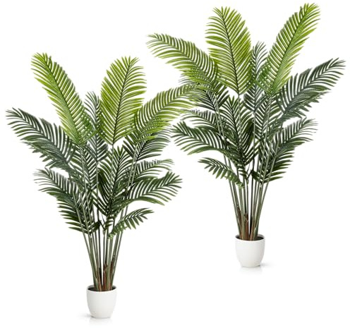 PASCH® Areca - 2 palme artificiali grandi (160 cm), realistiche e durevoli, piante artificiali grandi, per un ambiente naturale