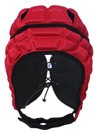 Aymzbd Casque de Rugby pour Enfants, Protège-Chef de Rugby, Coque Souple Rembourrée, Drapeau Polyvalent, Casque de Football, Couvre-Chef de Rugby pour Skateb, Rouge M
