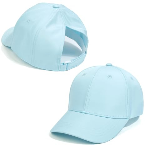 YAMEE Gorra de Béisbol para Niñas Suave Transpirable Gorra de Cola de Caballo,Gorras Béisbol al Aire Libre Sencillo y Elegante,Sombrero de Sol de Niños Ajustable para Camping Vacaciones Playa