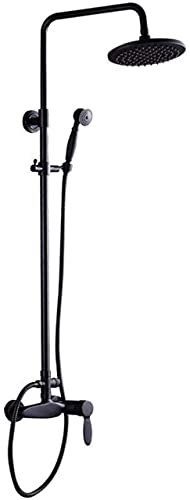 IATUPKE Shower System Retro Bronze Black Shower Set Taps Thermostat Faucet Shower Vintage Decoration
