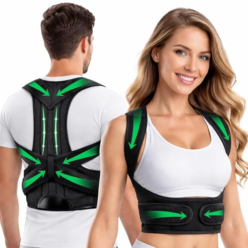 Generico Adjustable Posture Corrector for Men and Women - Smart Posture Corrector with 2 Flexible Rods- Breathable Shoulder Brace Back Straightener with Strap - Back Support Brace for Women and Men.