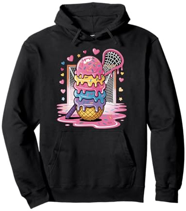 Lacrosse Drip Lax Helmet Ice Cream Sticks Youth Girls Kids Pullover Hoodie