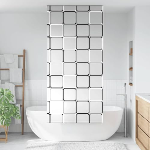 Estor De Ducha Enrollable Con PEVA, Impermeable Y Fácil Limpieza, Cortina De Ducha, Mampara Ducha Enrollables, Adecuado Para Baño Y Ventana, Neutro, 90 x 240 cm Ancho De Tela 86 cm
