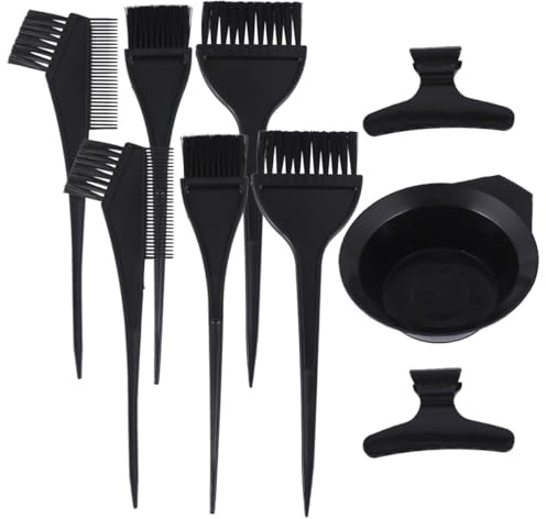 VALICLUD Kit de Tinte Cabello de 9 Piezas, Incluye 6 Pinceles, 1 Recipiente y 2 Pinzas, Herramientas para Teñir Profesional y Uso en Salón o Casa, Accesorio Imprescindible para Coloración