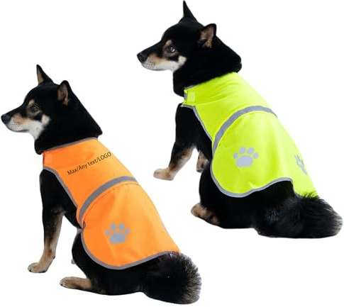 Personalised Reflective Dog Safety Vest, Customisable Text and Logo, High-Visibility Jacket, Sizes S-XXL (2 color to choose, M)