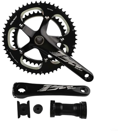 Bielas de bicicleta de carretera, 53-39T doble plato, aleación de aluminio de 170 mm, 130BCD, para velocidad 10/11
