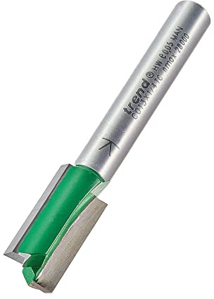 Trend CraftPro Straight Two Flute Router Cutter Bit, 1/4 Inch Shank, 9.5mm Cut Diameter & 19.1mm Cut Length, Tungsten Carbide Tipped, C013X1/4TC