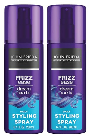 John Frieda Anti Frizz, Frizz Ease Dream Curls Daily Styling Spray for Curly Hair, Magnesium-enriched Formula, 6.7 Oz, Pack of 2