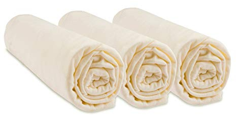 3 Spannbetttücher Baumwolle Bio für Kinderbett 70 x 140 – 3 Farben erhältlich