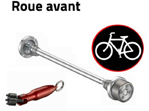 Antivol vélo pour Roues de vélo - Roue Avant